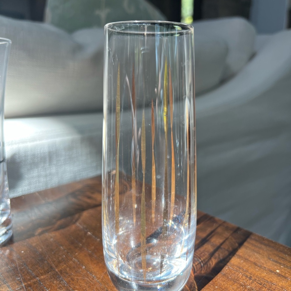 Vintage mid century modern etched and foiled cocktail glasses BONUS mcm glass​ - Picture 7 of 9